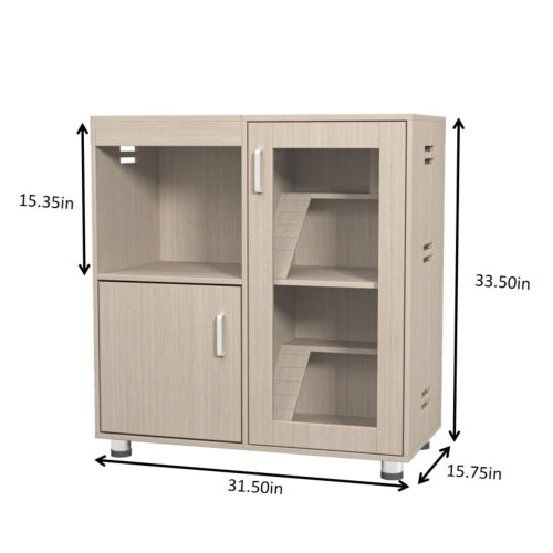 Wooden Guinea Pig Cage with Lockers and Openable Top – Wood