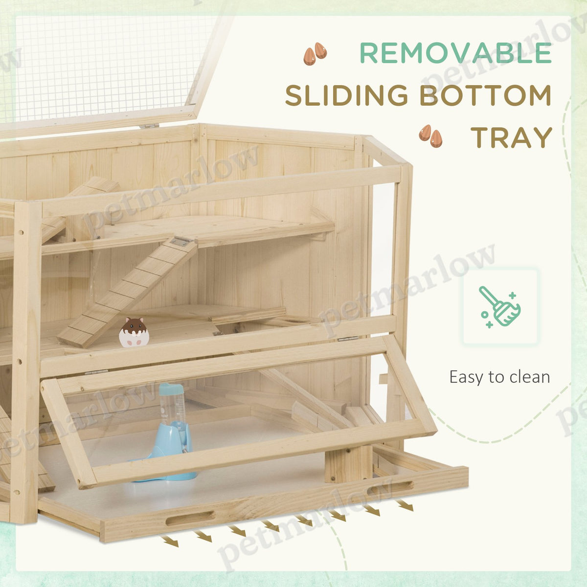 Wooden Hamster Cage with 3 Tiers and Activity Center – view 5