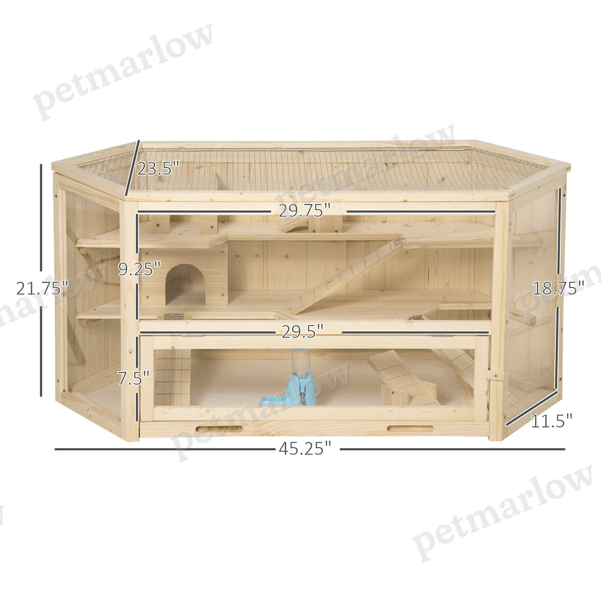 Wooden Hamster Cage with 3 Tiers and Activity Center – view 6