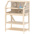 Wooden Hamster Cage with Detachable Floors and Accessories – Natural Wood / 1025x555x265 mm