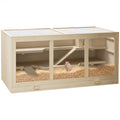 Wooden Hamster Cage with Multi-Level Design and Opening Roof – natural / 1215x185x608 mm