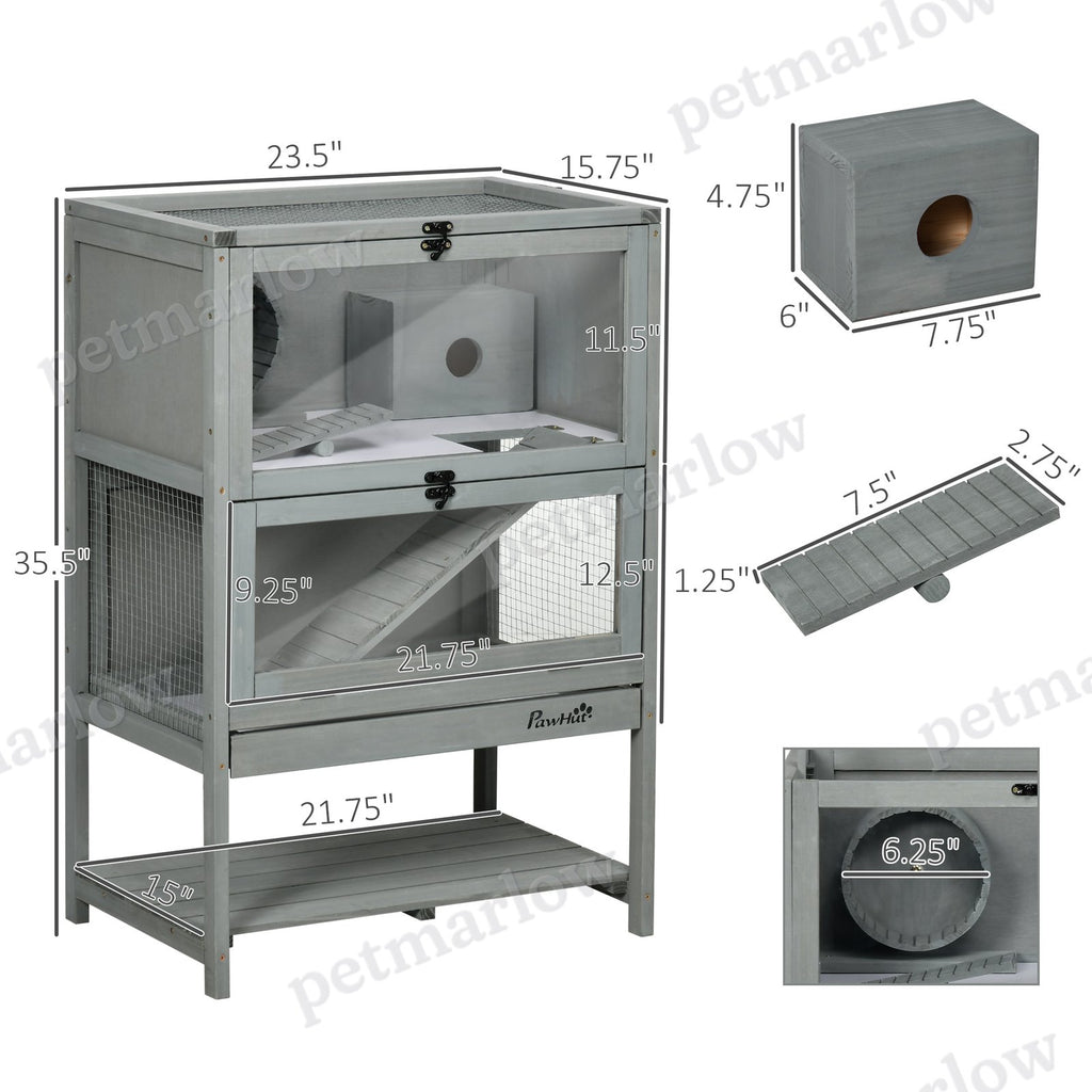 Wooden Hamster Cage with Storage and Accessories – view 6