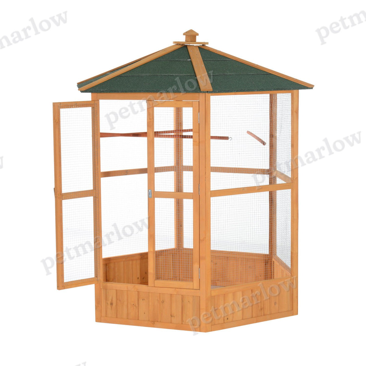 Wooden Hexagonal Outdoor Aviary Bird Cage for Birds – view 3