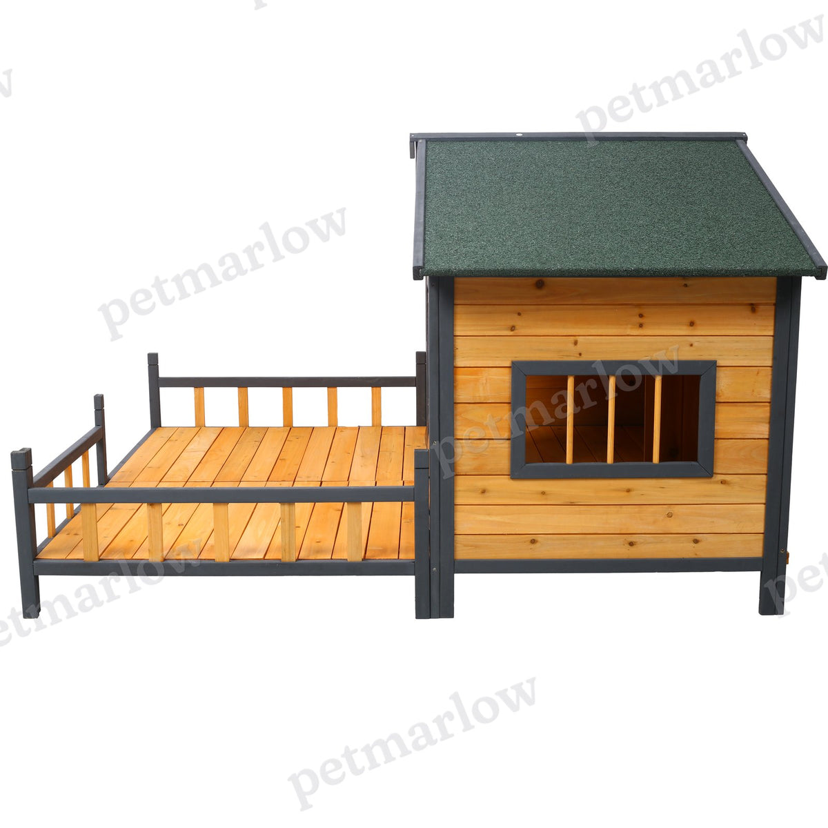 Wooden Large Dog House with Elevated Floor and Porch – view 2