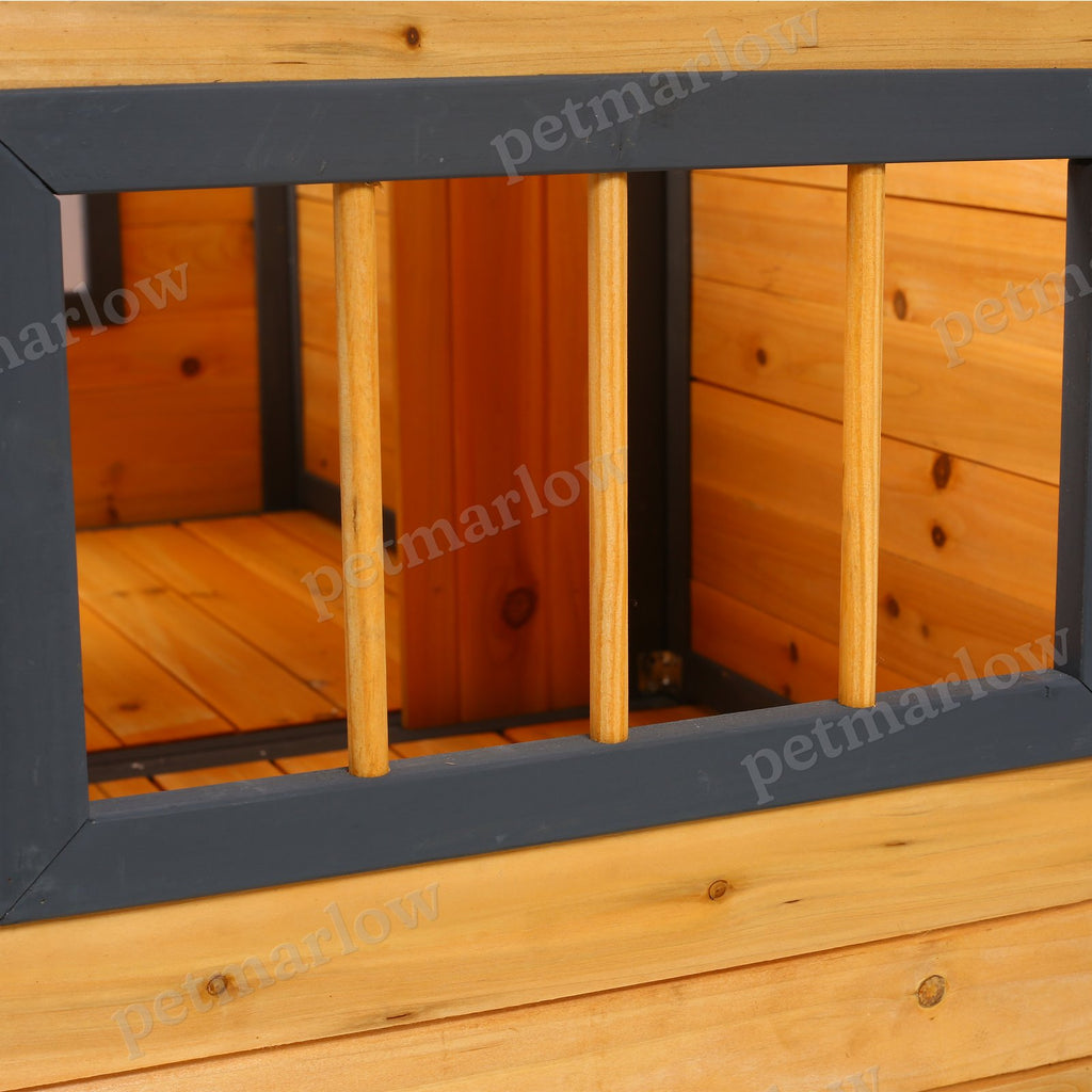 Wooden Large Dog House with Elevated Floor and Porch – view 4