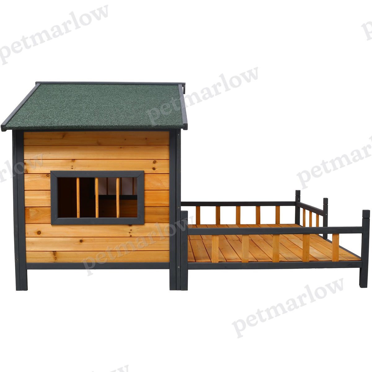 Wooden Large Dog House with Elevated Floor and Porch – view 6