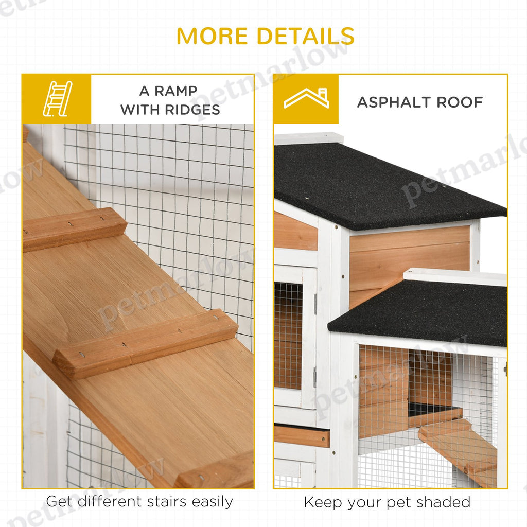 Wooden Mobile Rabbit Hutch with Wheels and Slide-out Tray – view 6