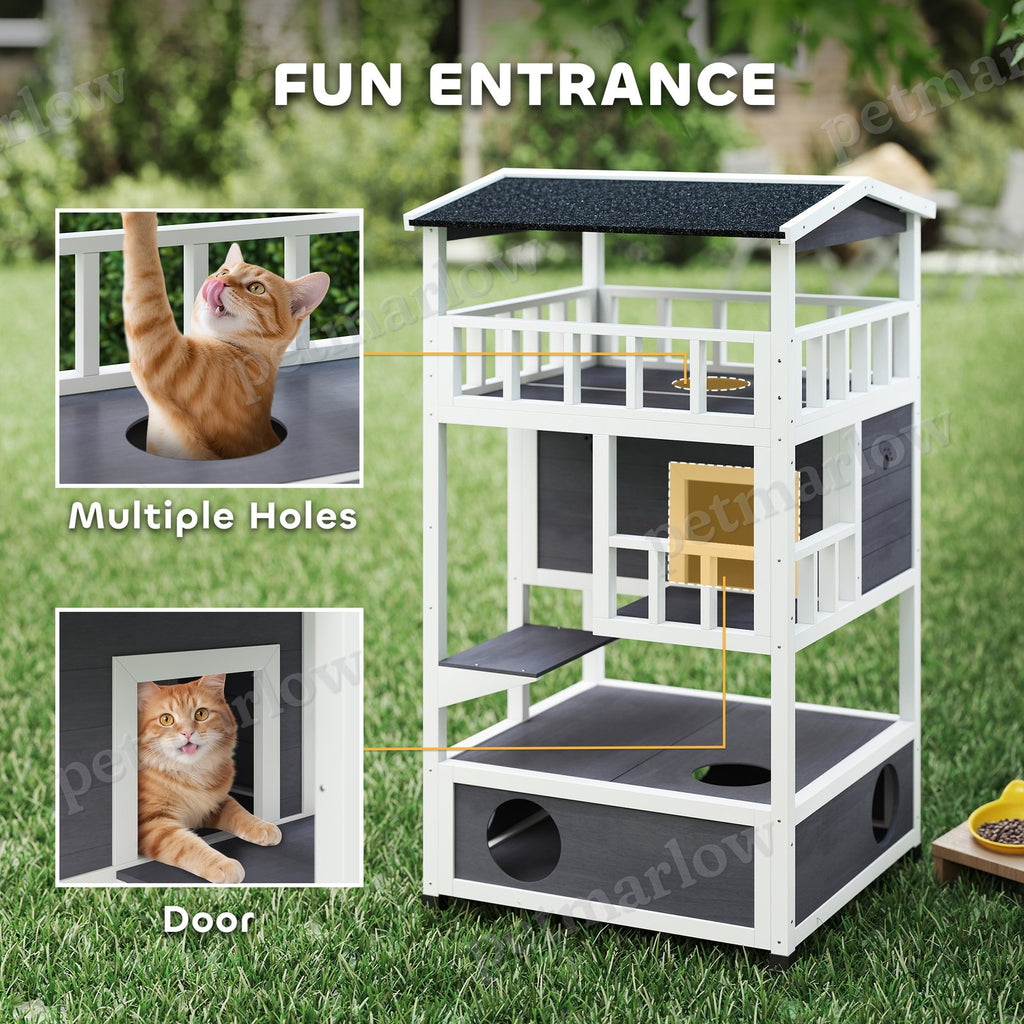Wooden Outdoor Cat House for Feral Cats – view 4