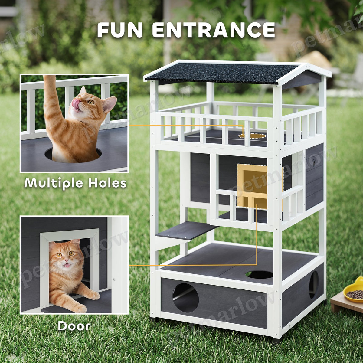 Wooden Outdoor Cat House for Feral Cats – view 4
