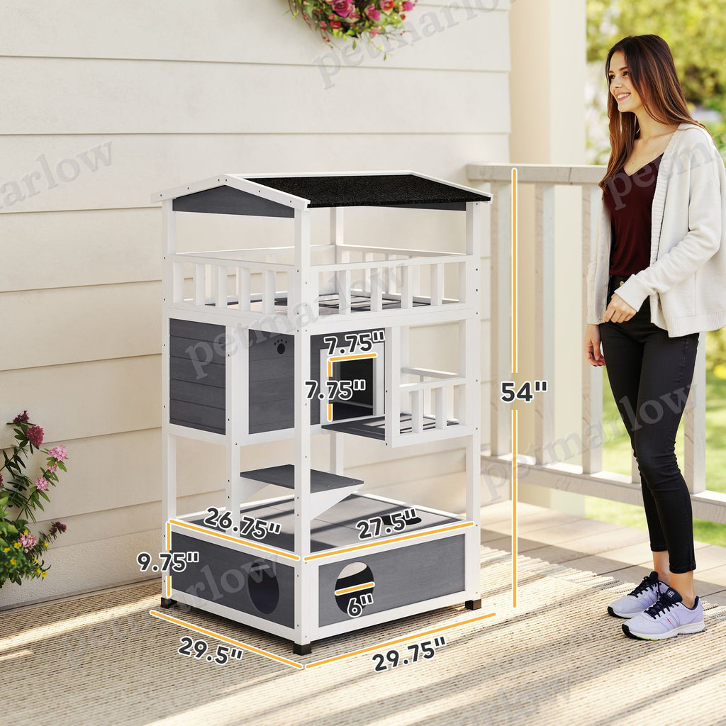 Wooden Outdoor Cat House for Feral Cats – view 6