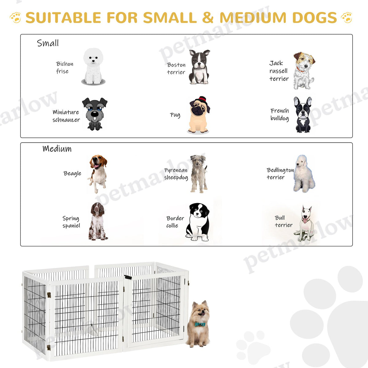 Wooden Pet Gate: 6-Panel Folding Safety Barrier for Dogs – view 4