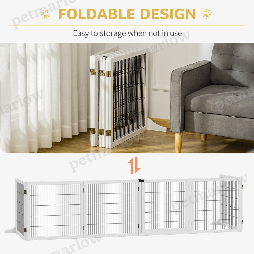 Wooden Pet Gate: 6-Panel Folding Safety Barrier for Dogs – view 5