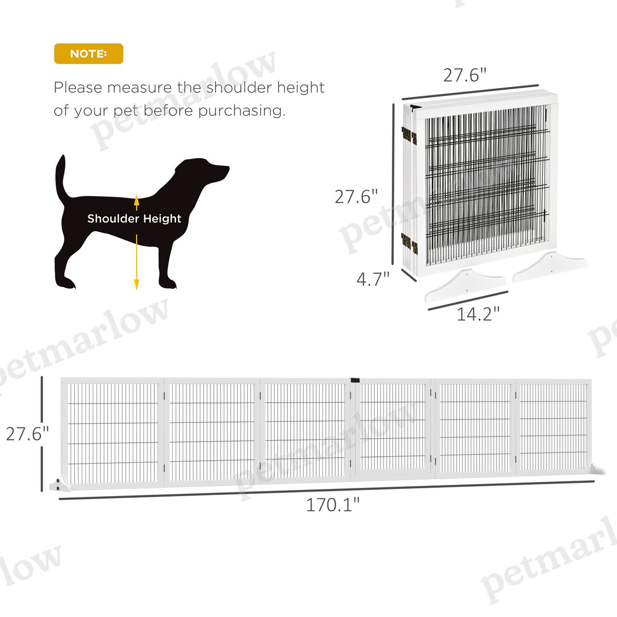 Wooden Pet Gate: 6-Panel Folding Safety Barrier for Dogs – view 6