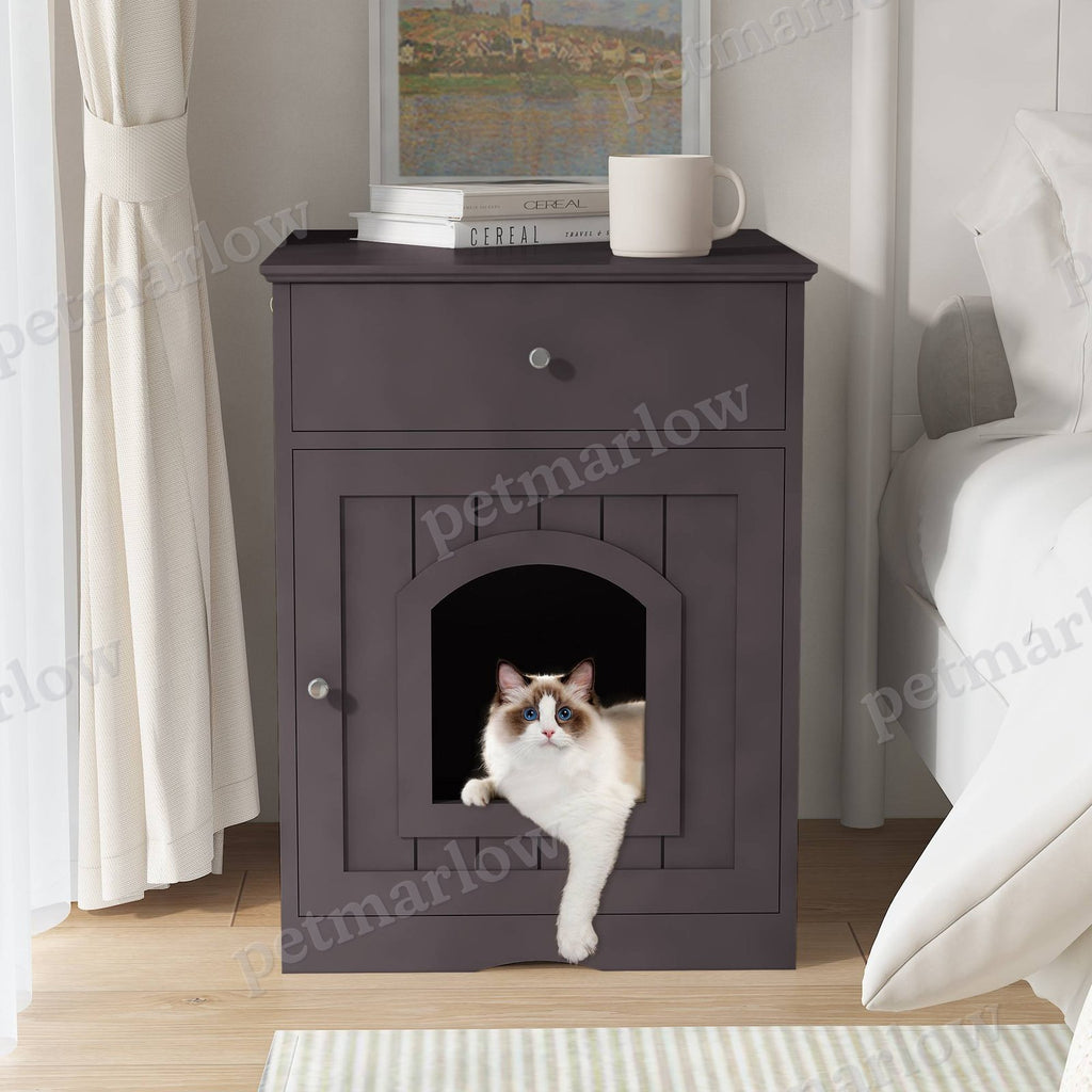 Wooden Pet House Cat Litter Box Enclosure – view 4