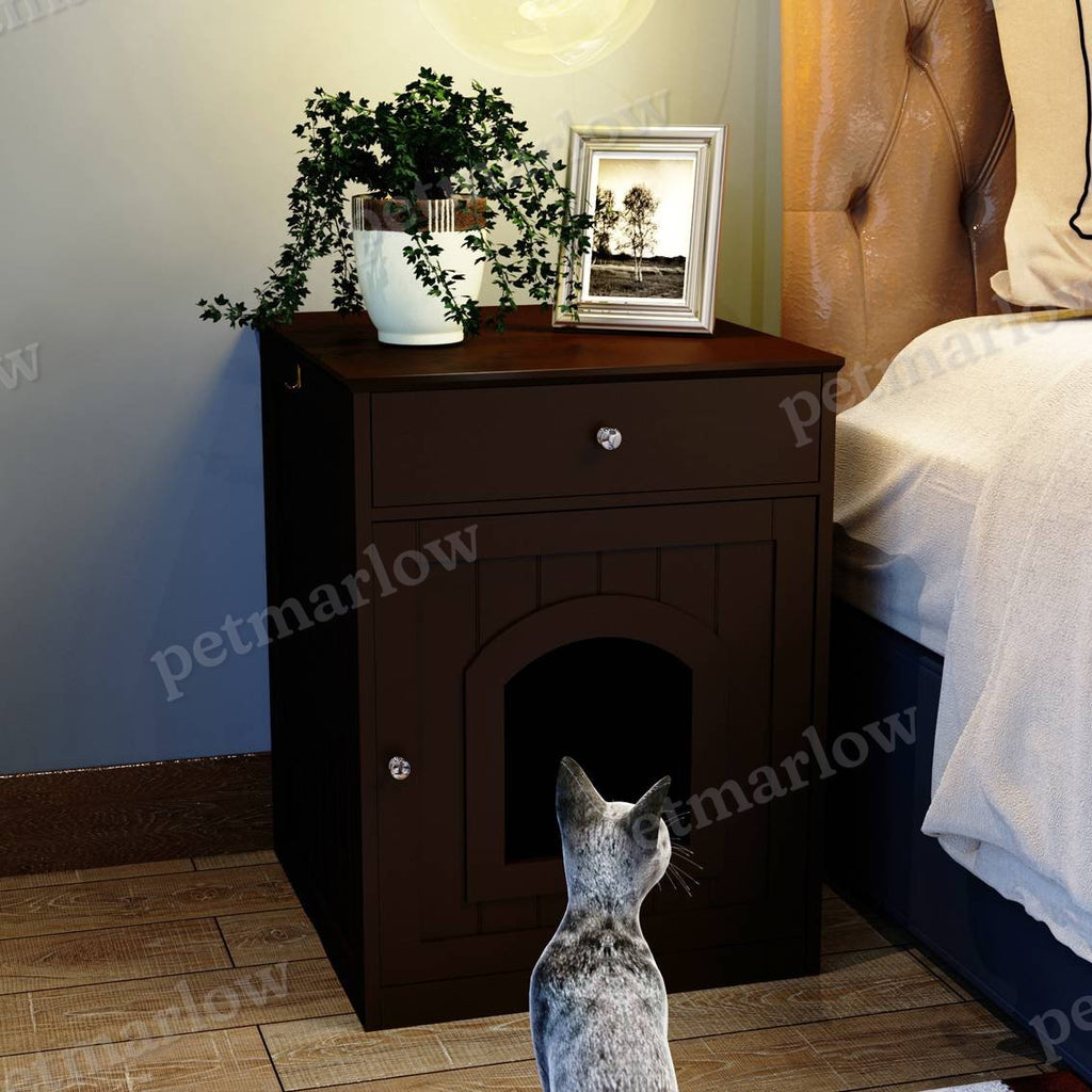 Wooden Pet House Cat Litter Box Enclosure – view 5