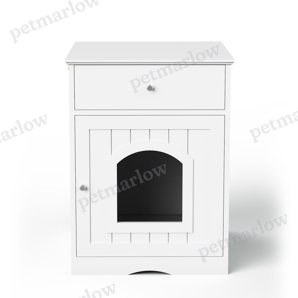 Wooden Pet House Litter Box Fence With Drawers – view 3