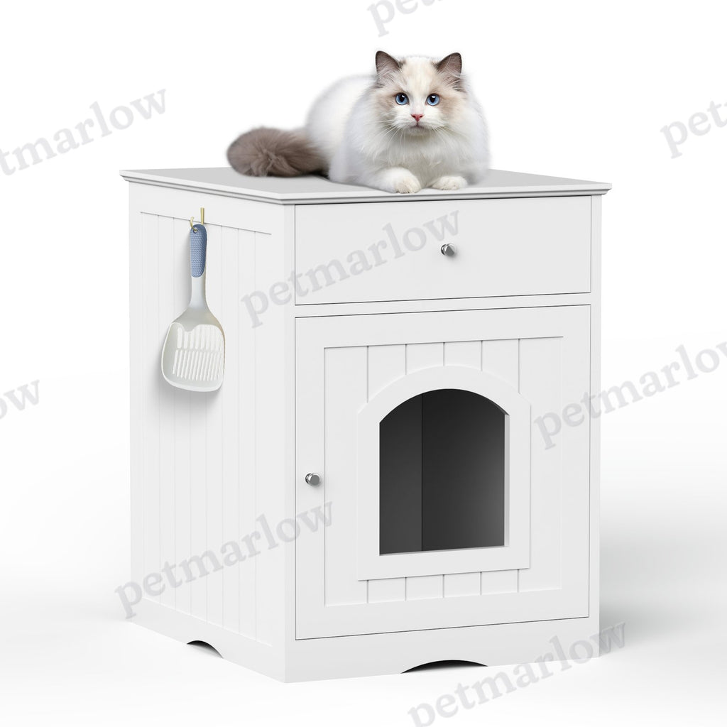 Wooden Pet House Litter Box Fence With Drawers – view 4
