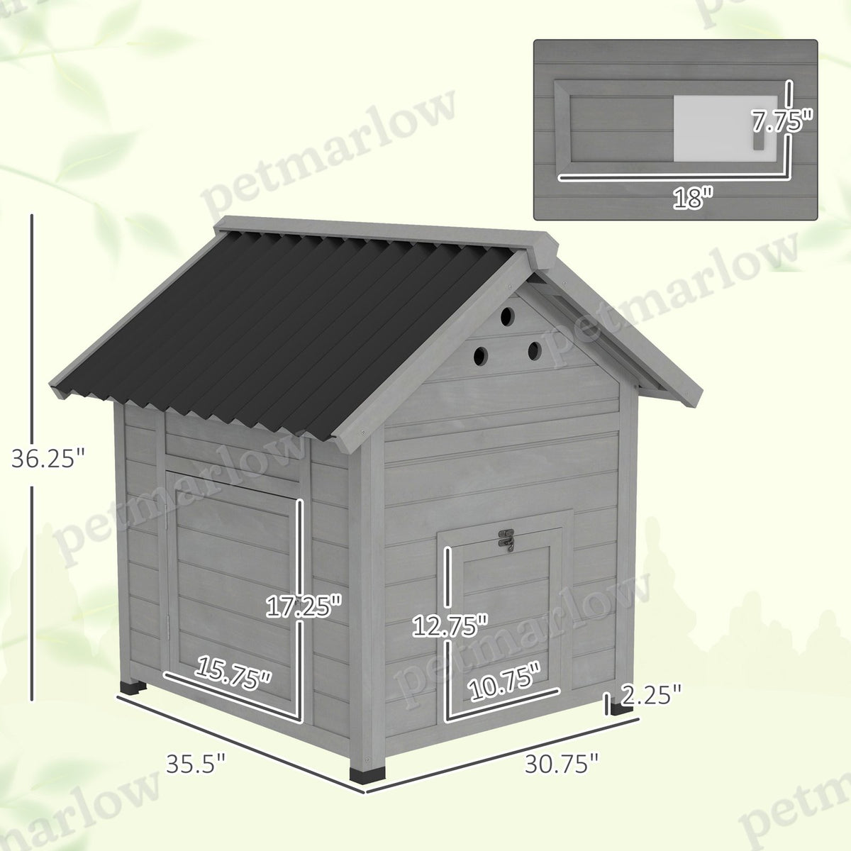 Wooden Pet House With Openable Roof & Double Doors – view 2