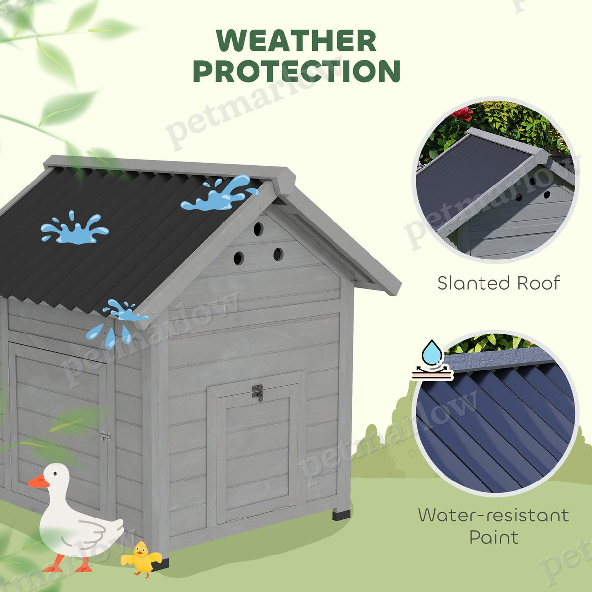 Wooden Pet House With Openable Roof & Double Doors – view 3