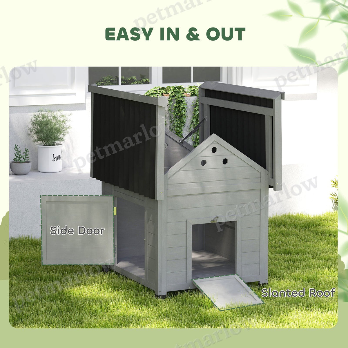 Wooden Pet House With Openable Roof & Double Doors – view 4