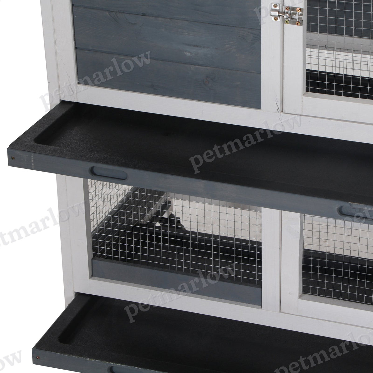 Wooden Rabbit Hutch for Small Animals with Lockable Doors – view 4