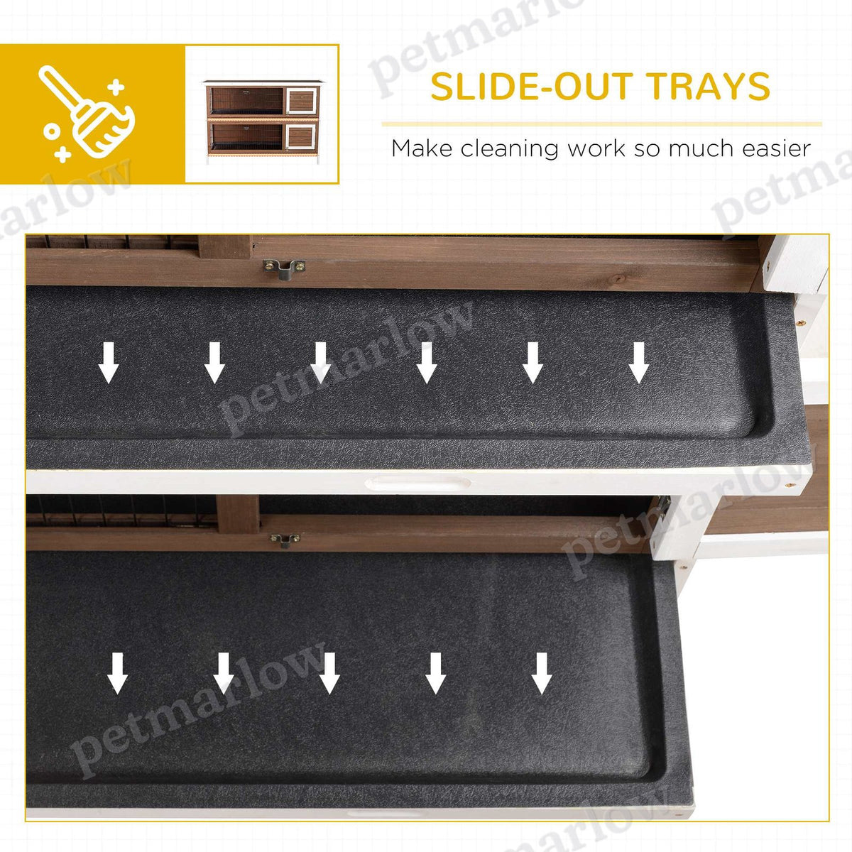 Wooden Rabbit Hutch with Dividers for Small Animals – view 3