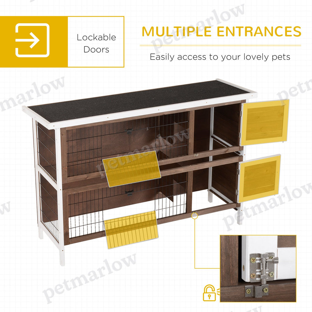 Wooden Rabbit Hutch with Dividers for Small Animals – view 5