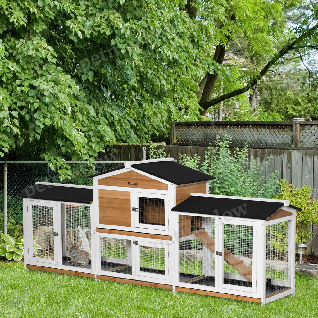 Wooden Rabbit Hutch with Double Side Run for Small Animals – view 3