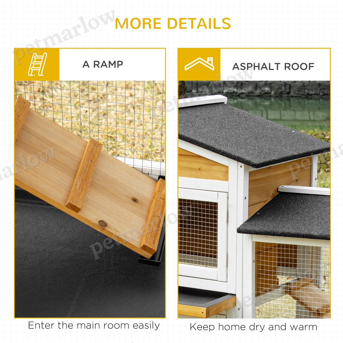 Wooden Rabbit Hutch with Double Side Run for Small Animals – view 4