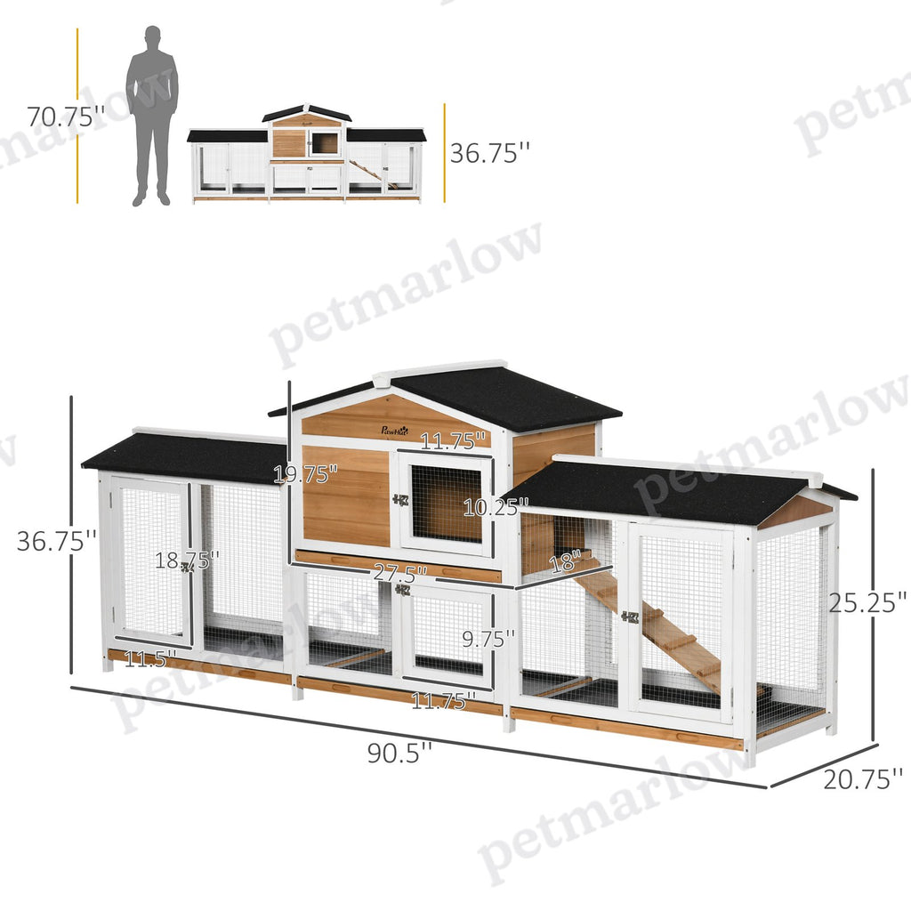 Wooden Rabbit Hutch with Double Side Run for Small Animals – view 5