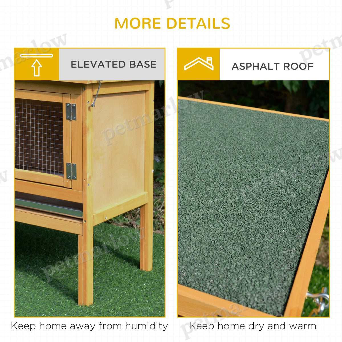 Wooden Rabbit Hutch with Openable Roof for Small Animals – view 4