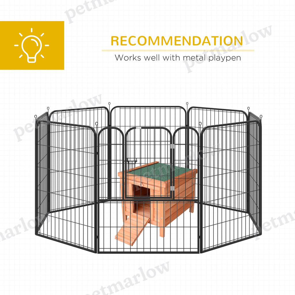 Wooden Rabbit Hutch with Openable Roof for Small Animals – view 5