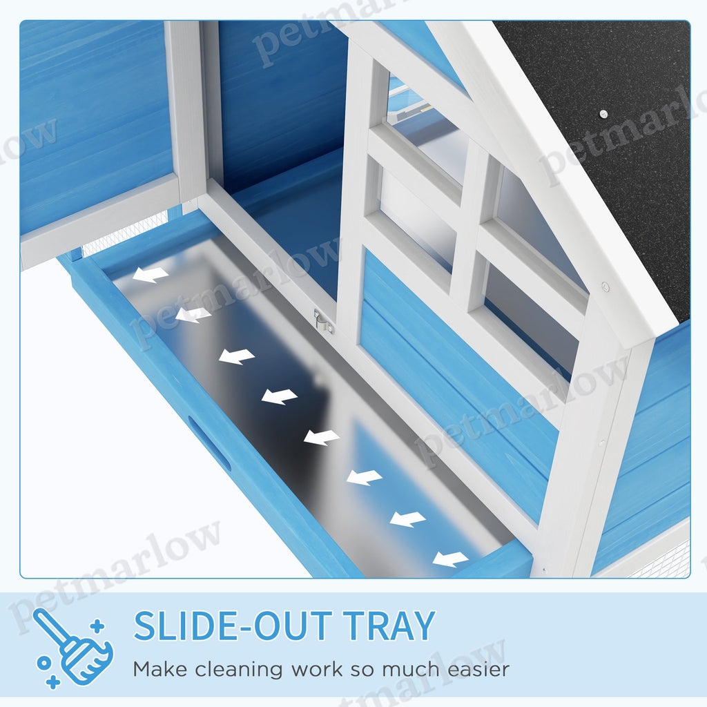 Wooden Rabbit Hutch with Outdoor Run and Removable Tray – view 5