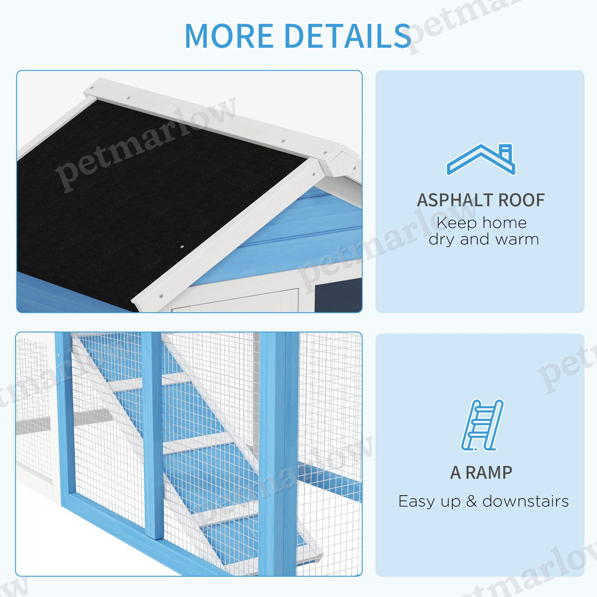 Wooden Rabbit Hutch with Outdoor Run and Removable Tray – view 6