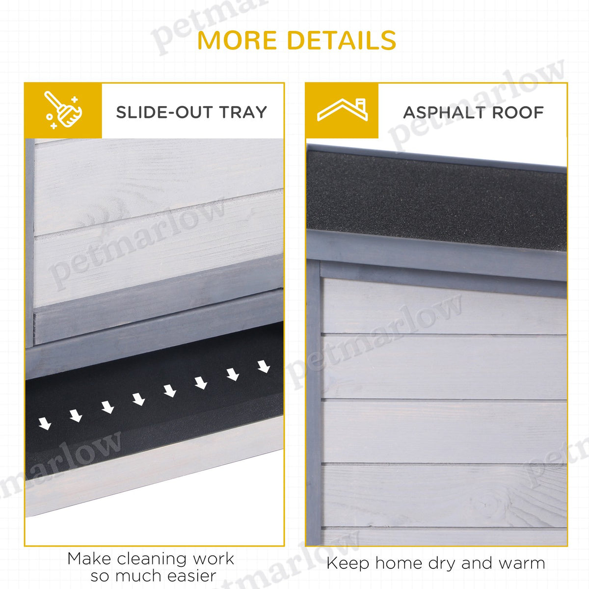 Wooden Rabbit Hutch with Waterproof Roof and Feeding Trough – view 4