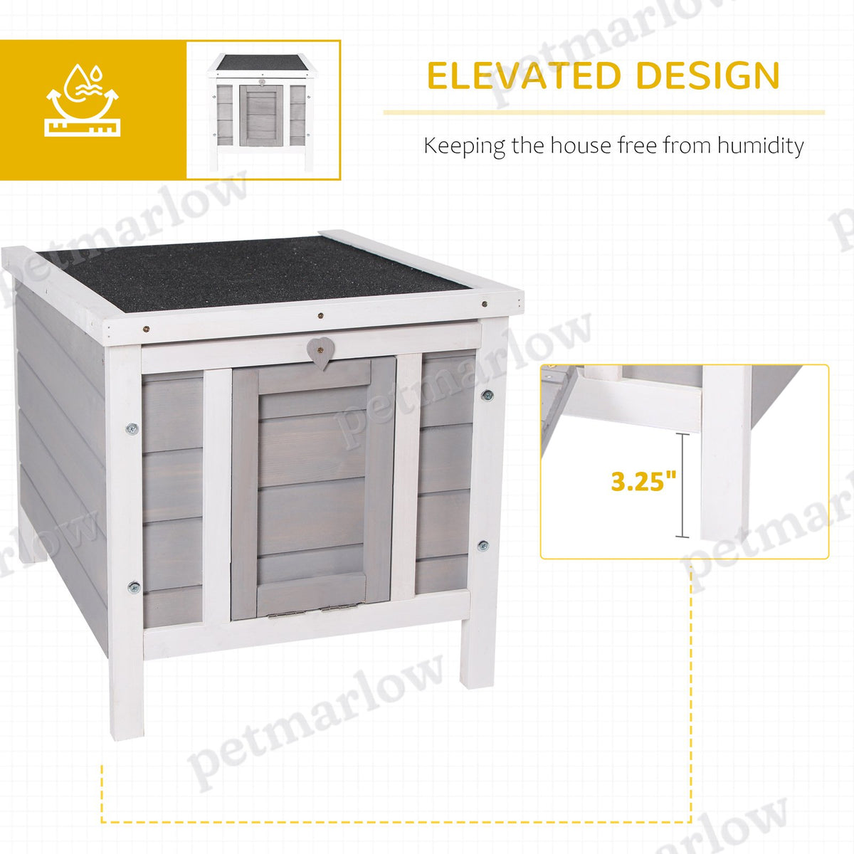 Wooden Rabbit Hutch with Waterproof Roof for Small Animals – view 5