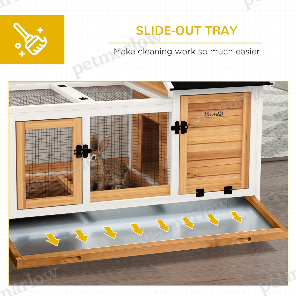 Wooden Rabbit Hutch with Wheels for Small Animals – view 5