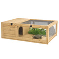 Wooden Reptile Cage with Top Access for Small Animals – Yellow / 990x655x85 mm