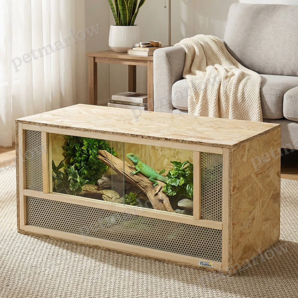 Wooden Reptile Terrarium with Sliding Door for Small Animals – view 3