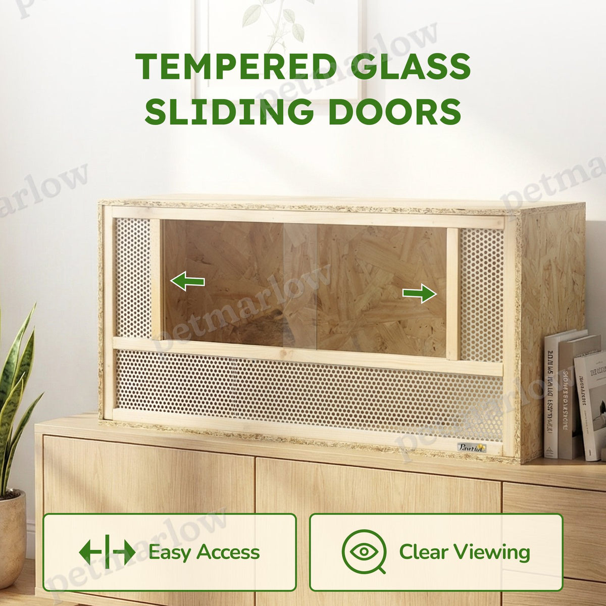 Wooden Reptile Terrarium with Sliding Door for Small Animals – view 4