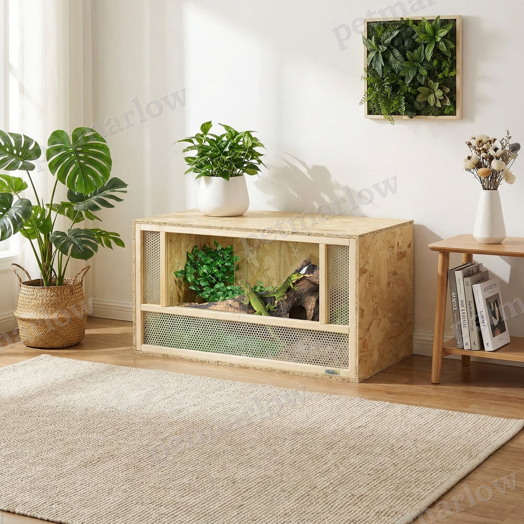 Wooden Reptile Terrarium with Sliding Door for Small Animals – view 6