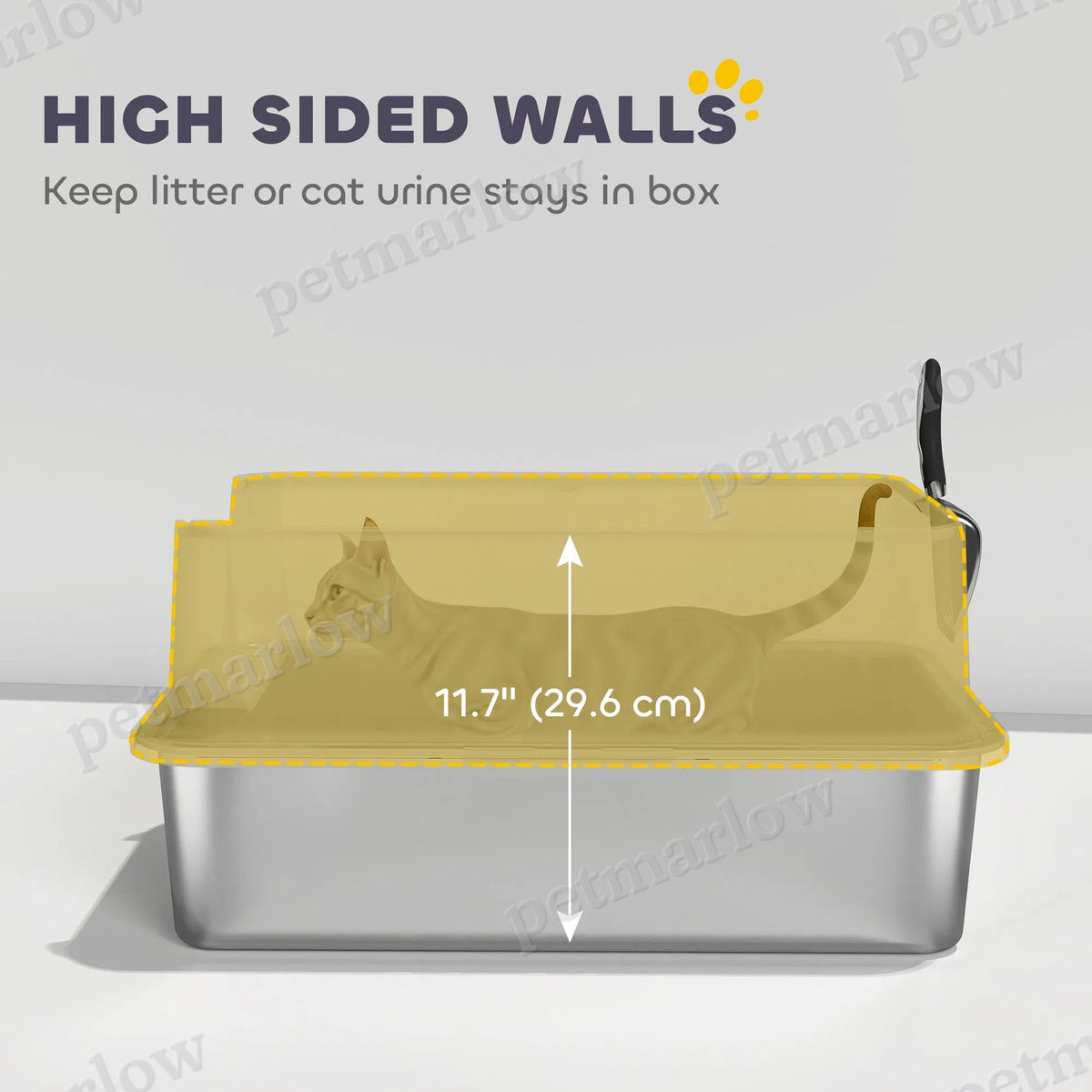 XL Stainless Steel Cat Litter Box for Large Cats – view 4