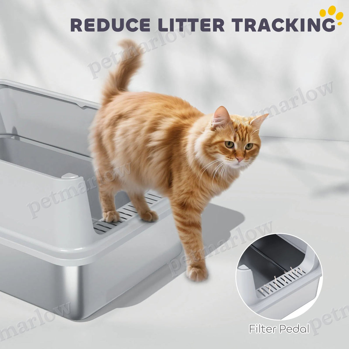 XL Stainless Steel Cat Litter Box for Large Cats – view 5