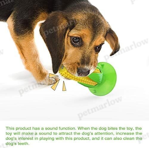 Yellow Corn Dog Squeaky Chew Toy with Suction – view 2