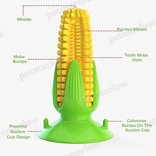 Yellow Corn Dog Squeaky Chew Toy with Suction – view 4