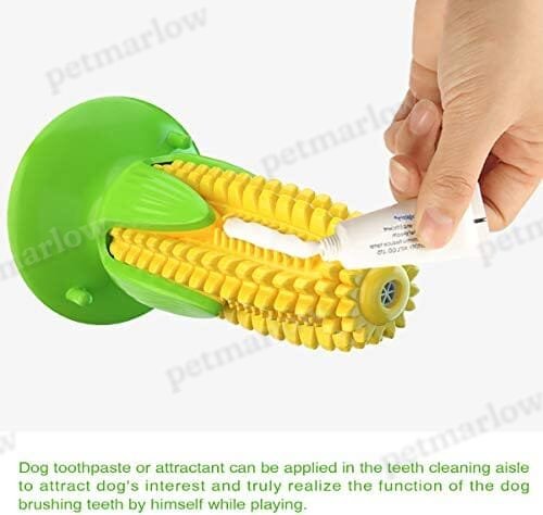 Yellow Corn Dog Squeaky Chew Toy with Suction – view 5